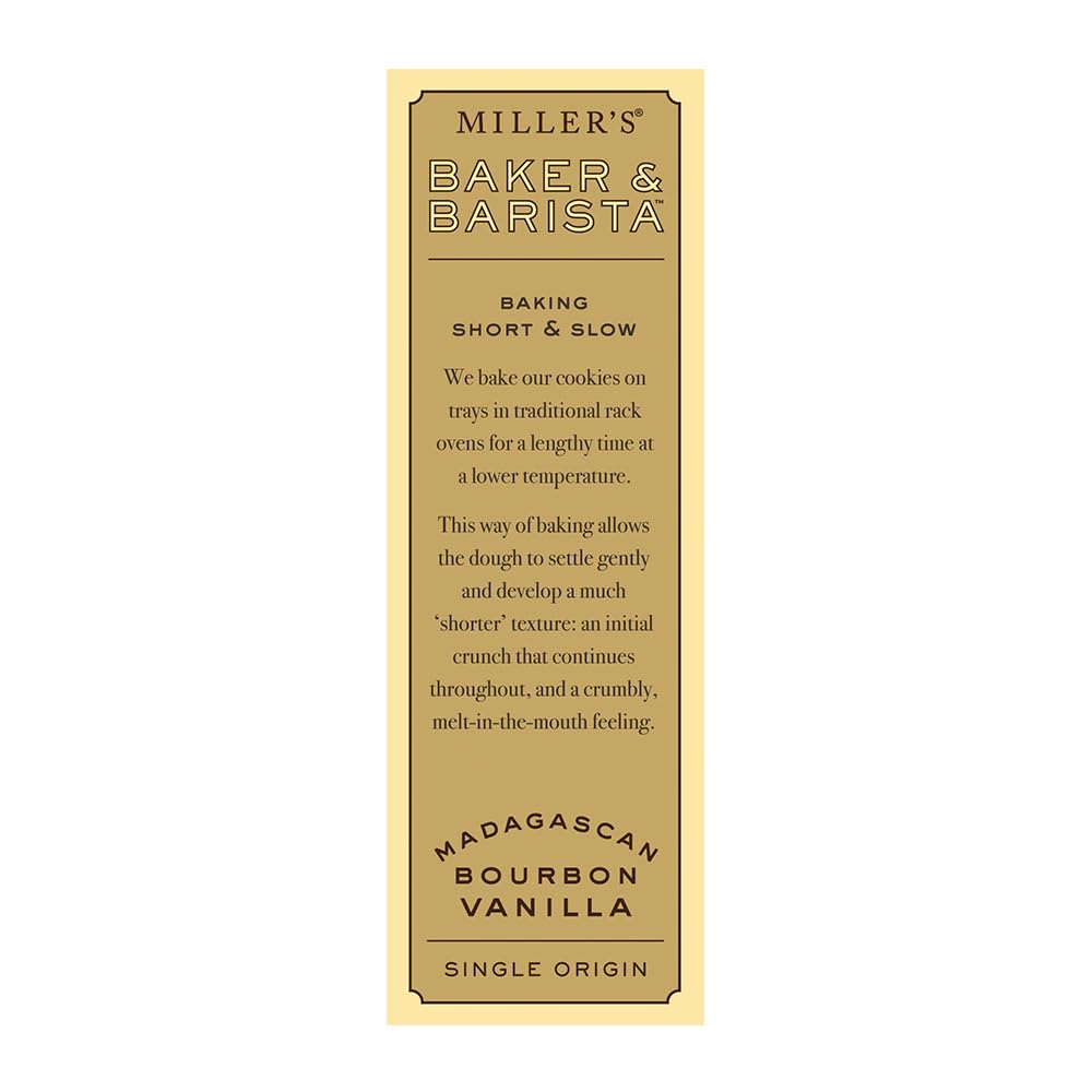Miller's Artisan Biscuits Baker & Barista Madagascan Bourbon Vanilla Shortbread Cookies | 4.2 oz