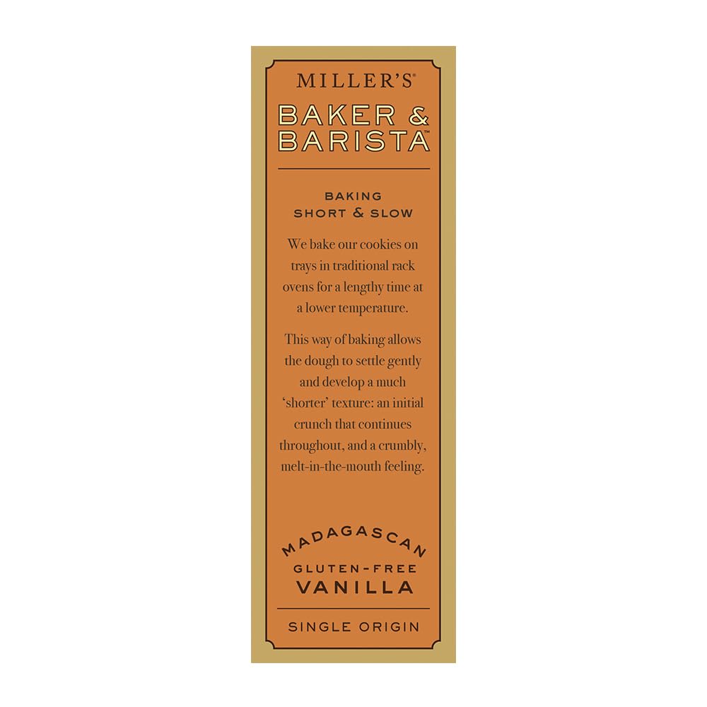 Miller's Artisan Biscuits Baker & Barista Gluten-Free Madagascan Vanilla Shortbread Cookies | 3.9 oz
