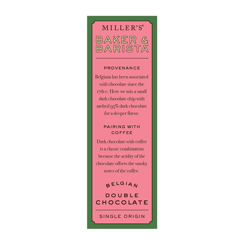 Miller's Artisan Biscuits Baker & Barista Belgian Double Chocolate Shortbread Cookies | 4.2 oz