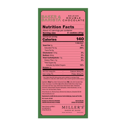 Miller's Artisan Biscuits Baker & Barista Belgian Double Chocolate Shortbread Cookies | 4.2 oz