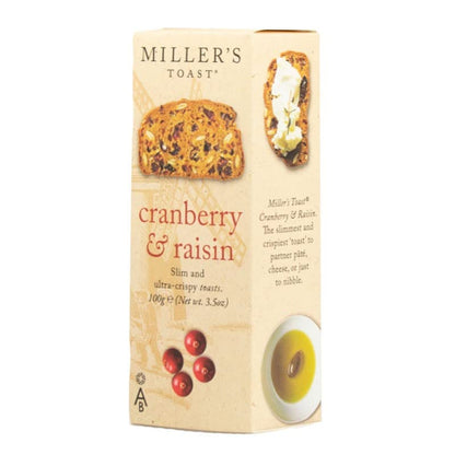 Miller's Artisan Biscuits Toast with Cranberry & Raisin | 3.5 oz
