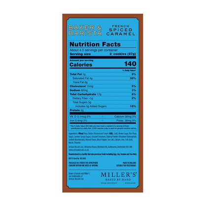 Miller's Artisan Biscuits Baker & Barista French Spiced Caramel Shortbread Cookies | 4.2 oz