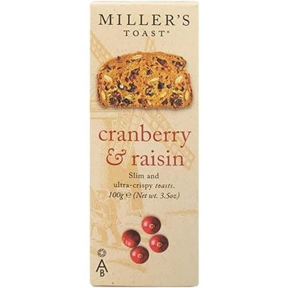 Miller's Artisan Biscuits Toast with Cranberry & Raisin | 3.5 oz