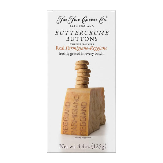 The Fine Cheese Co. Parmigiano-Reggiano Buttercrumb Buttons Snack Crackers | 37% Real Italian Cheese | 4.4 oz