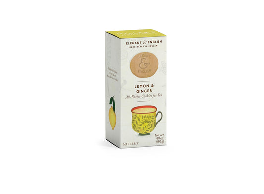 Miller's Artisan Biscuits Elegant & English Lemon & Ginger Shortbread Cookies | 4.9 oz