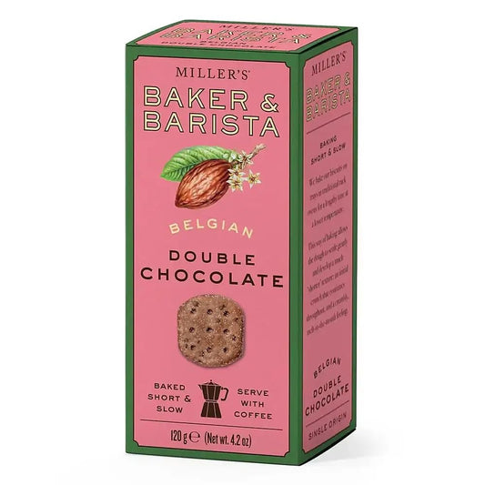 Miller's Artisan Biscuits Baker & Barista Belgian Double Chocolate Shortbread Cookies | 4.2 oz