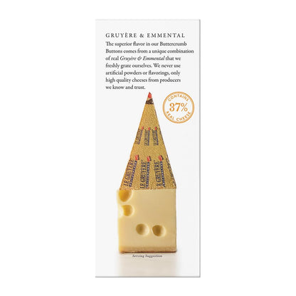The Fine Cheese Co. Gruyere Buttercrumb Buttons Snack Crackers | 37% Real Swiss Cheese | 4.4 oz