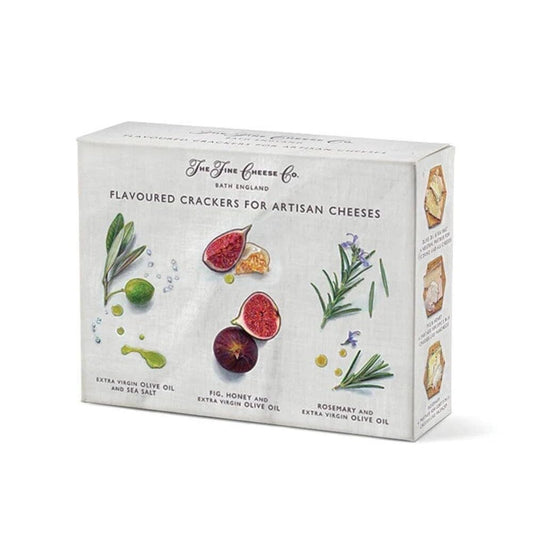 The Fine Cheese Co. Flavored Crackers for Cheese Selection Box | 3 Popular Varieties Together: Rosemary, Sea Salt, Fig/Honey | 13.2 ounce