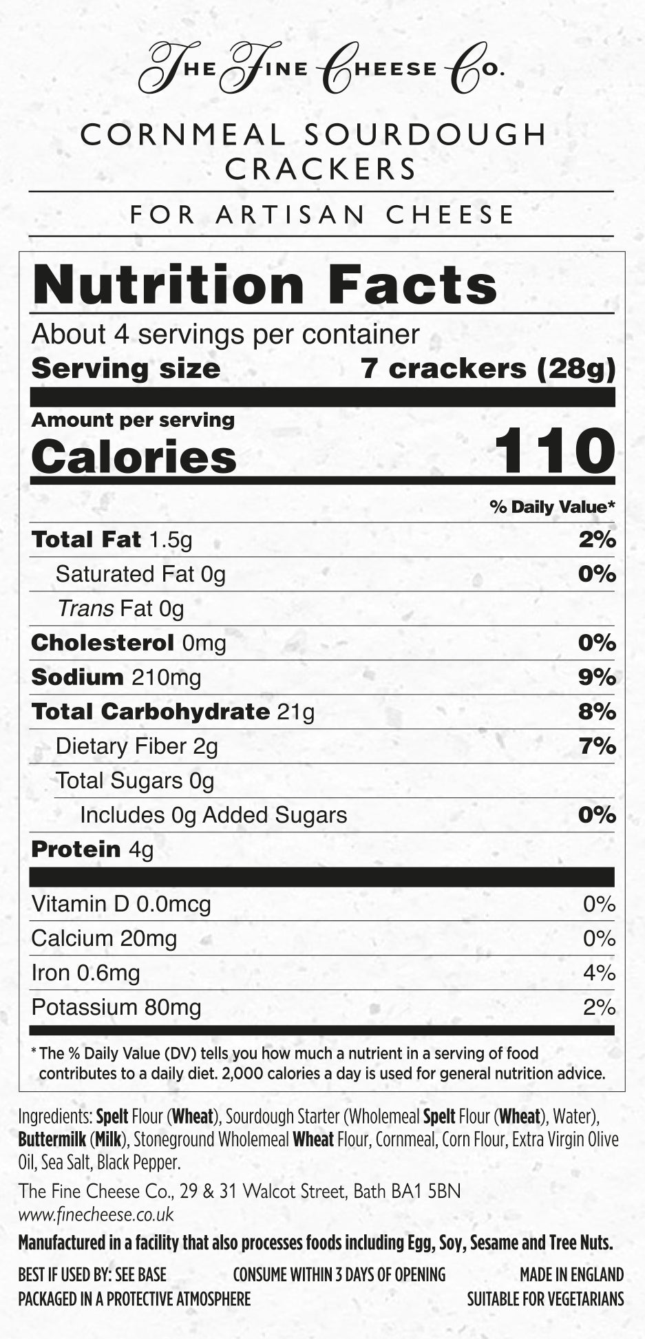 The Fine Cheese Co. Cornmeal Sourdough Crackers | 4 oz