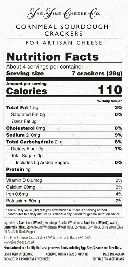 The Fine Cheese Co. Cornmeal Sourdough Crackers | 4 oz