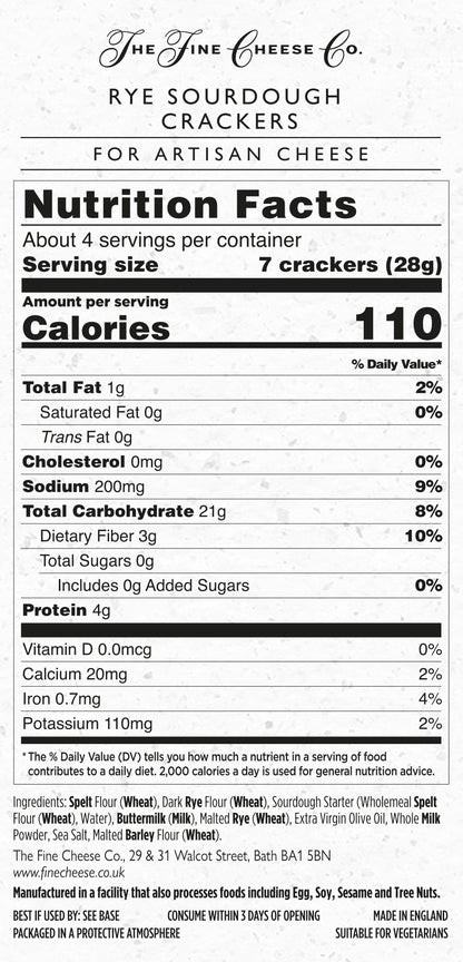 The Fine Cheese Co. Rye Sourdough Crackers | 4 oz