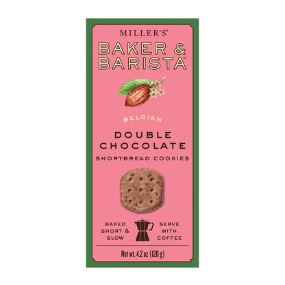 Miller's Artisan Biscuits Baker & Barista Belgian Double Chocolate Shortbread Cookies | 4.2 oz