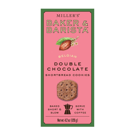 Miller's Artisan Biscuits Baker & Barista Belgian Double Chocolate Shortbread Cookies | 4.2 oz