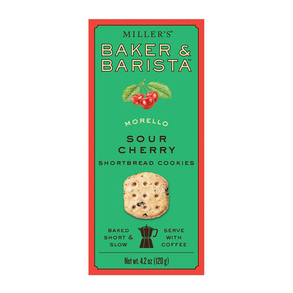 Miller's Artisan Biscuits Baker & Barista Morello Sour Cherry Shortbread Cookies | 4.2 oz