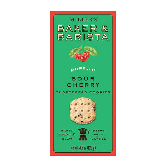 Miller's Artisan Biscuits Baker & Barista Morello Sour Cherry Shortbread Cookies | 4.2 oz