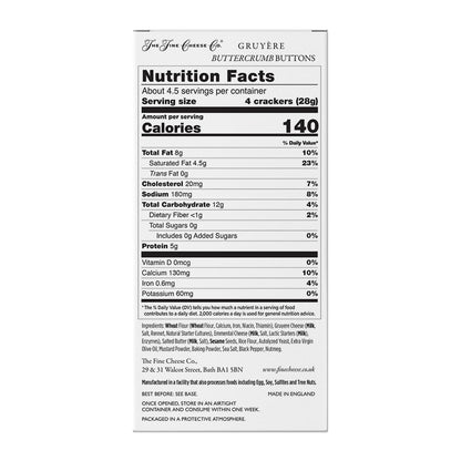 The Fine Cheese Co. Gruyere Buttercrumb Buttons Snack Crackers | 37% Real Swiss Cheese | 4.4 oz