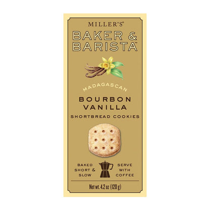 Miller's Artisan Biscuits Baker & Barista Madagascan Bourbon Vanilla Shortbread Cookies | 4.2 oz