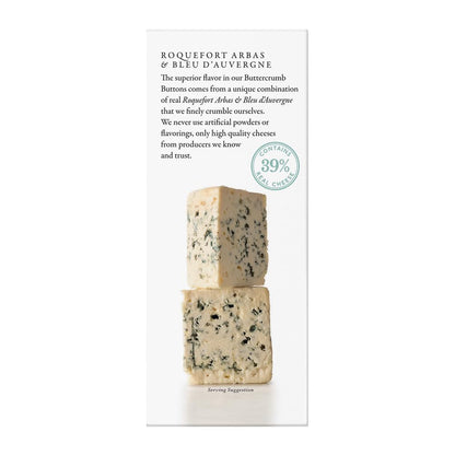 The Fine Cheese Co. Roquefort Buttercrumb Buttons Snack Crackers | 39% Real French Blue Cheese | 4.4 oz