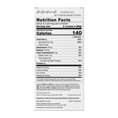 The Fine Cheese Co. Parmigiano-Reggiano Buttercrumb Buttons Snack Crackers | 37% Real Italian Cheese | 4.4 oz