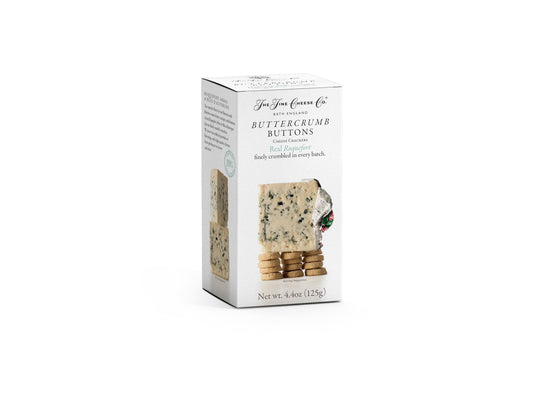 The Fine Cheese Co. Roquefort Buttercrumb Buttons Snack Crackers | 39% Real French Blue Cheese | 4.4 oz