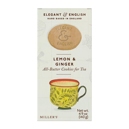 Miller's Artisan Biscuits Elegant & English Lemon & Ginger Shortbread Cookies | 4.9 oz