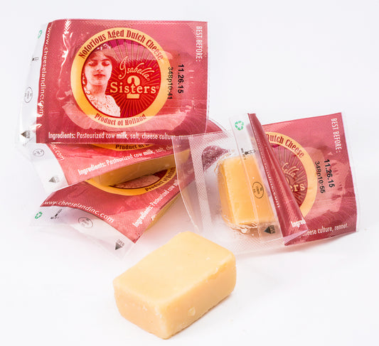 Isabella Aged Dutch Gouda Cheese Snack Bites 22 Pack (0.5 oz Each) | Individually Wrapped, Bite-Sized Cheese Snacks